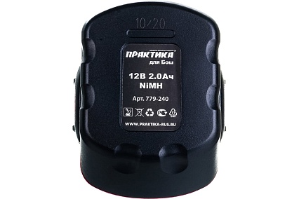 Аккумулятор (12 В; 2.0 А*ч; NiMH) для инструментов BOSCH коробка Практика 779-240